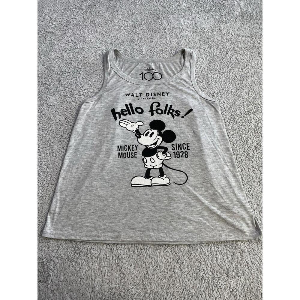 Juniors Disney 100 Size XL (16-18) Gray Sleepwear T-Shirt Sleeveless Graphic